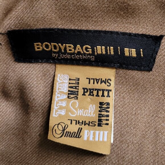 Bodybag dress by Jude Clothing brown cowl short sleeve small unlined tan neutral - Picture 14 of 16